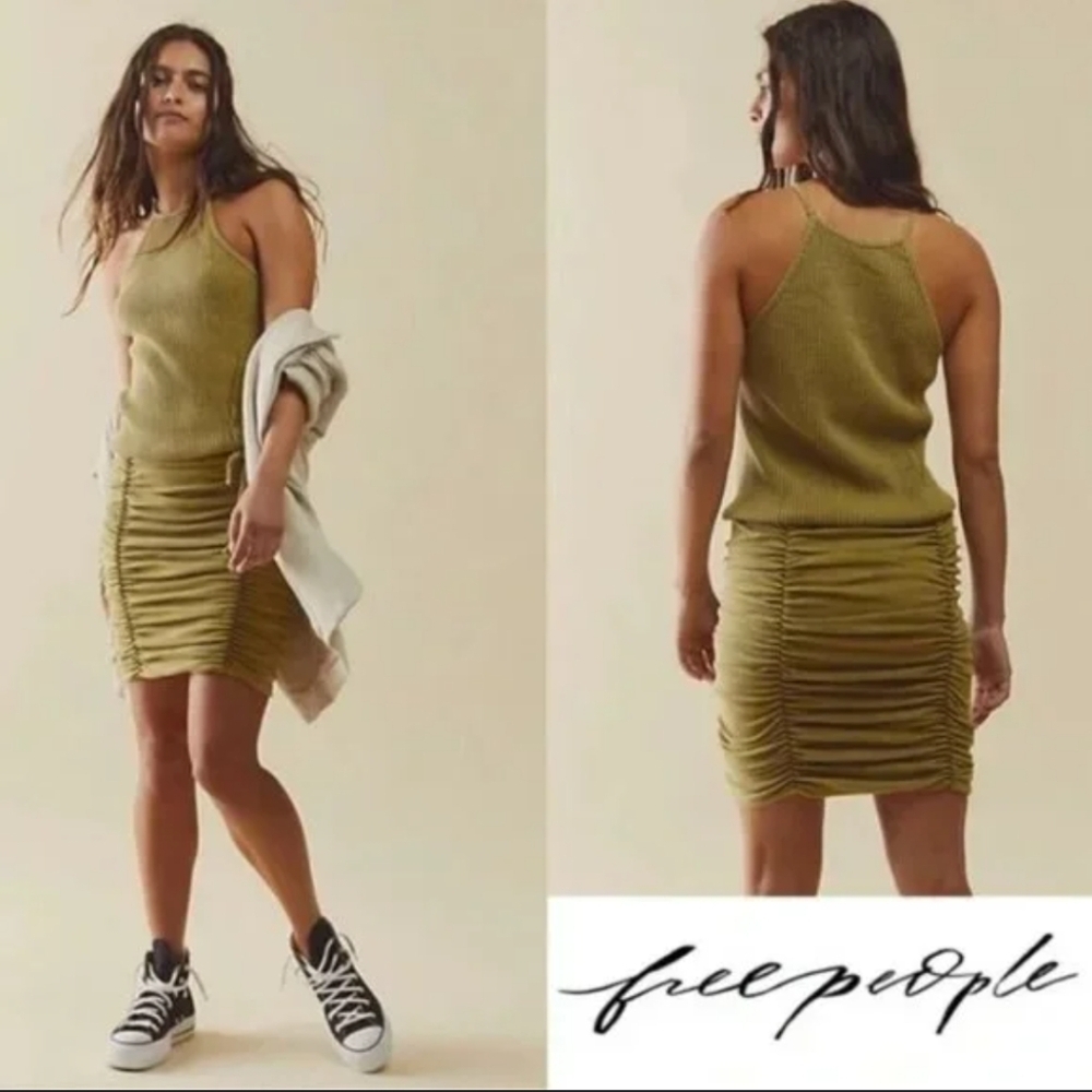 Free People fp one Katya mini dress green xs